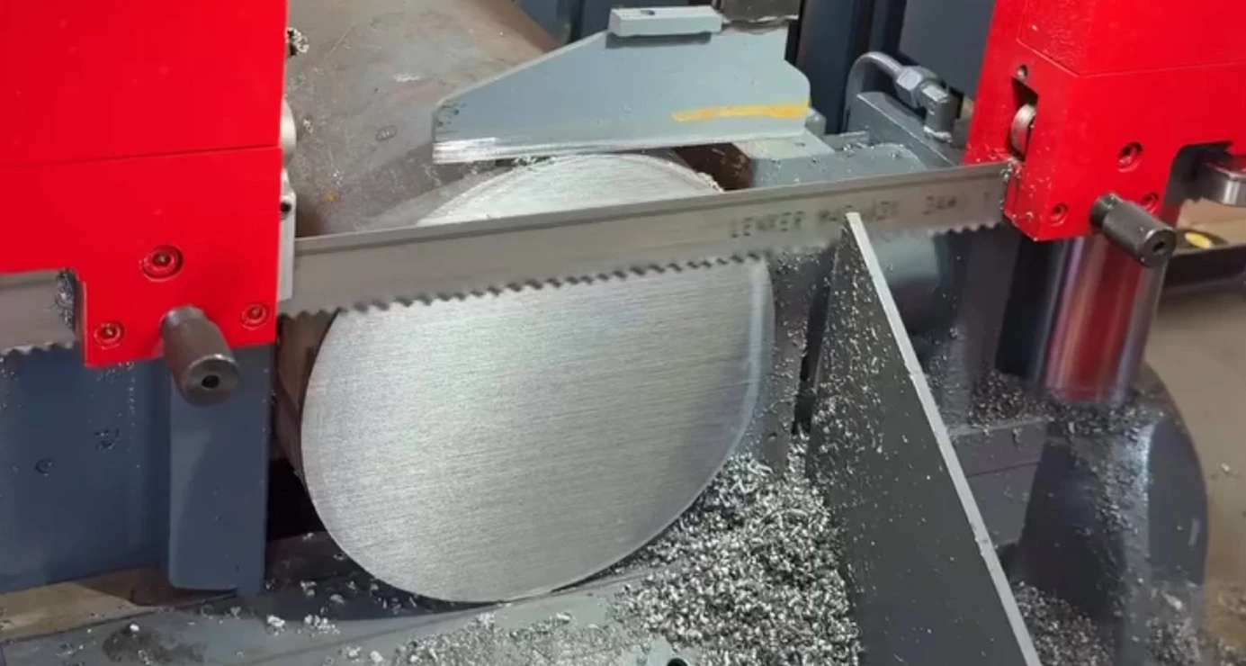 Cutting metal on a band saw